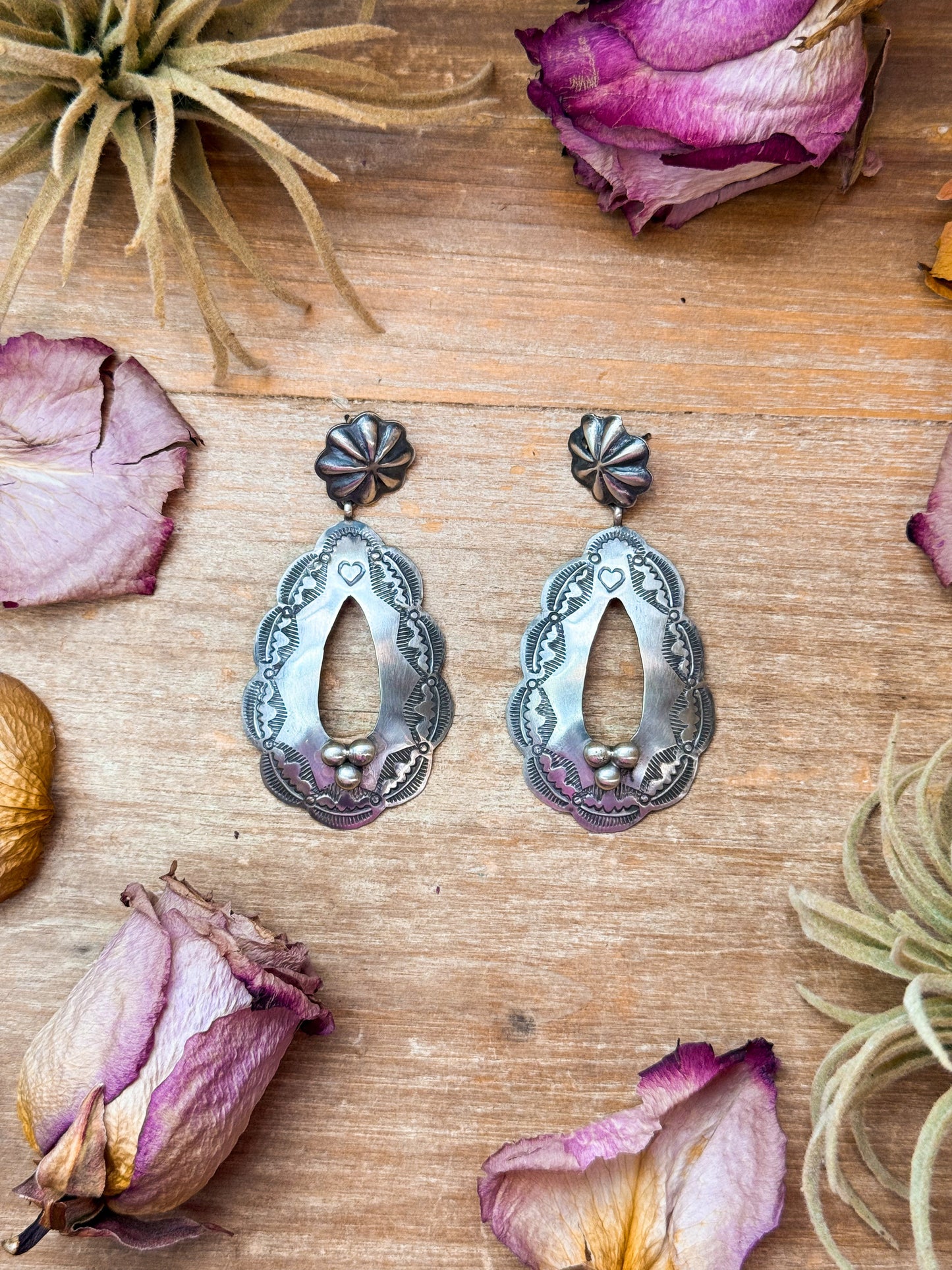 Sterling Silver Teardrop Earrings – Native Made by Rita Lee