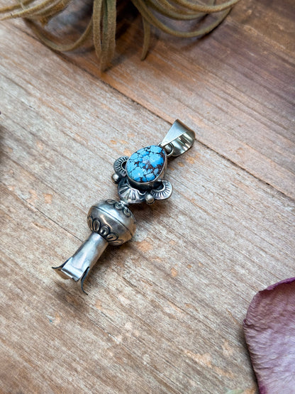 Sterling Silver Golden Hills Turquoise Blossom Pendant