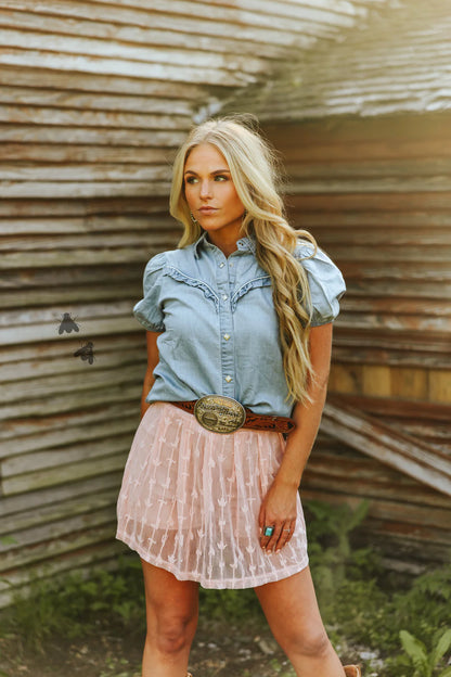 LINGO LACE SKORT *DUSTY ROSE