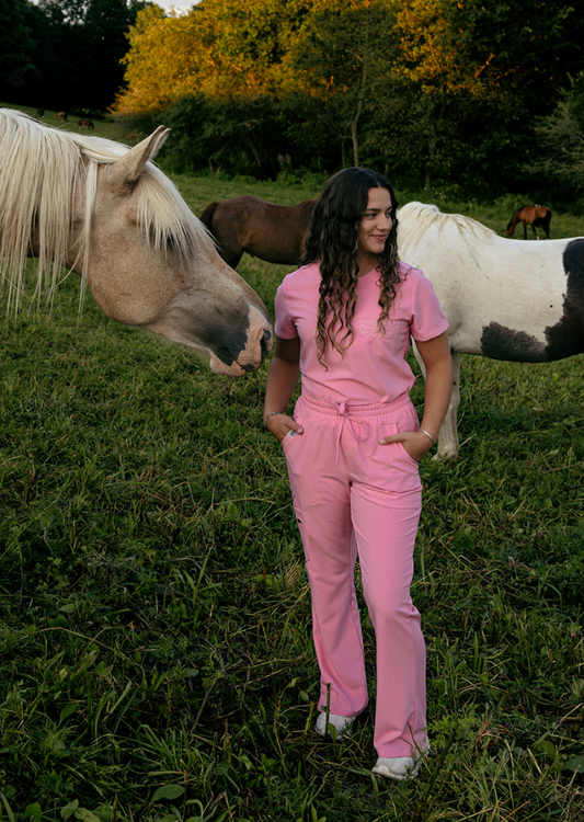 Blush Pink Boot-Stitch Pants
