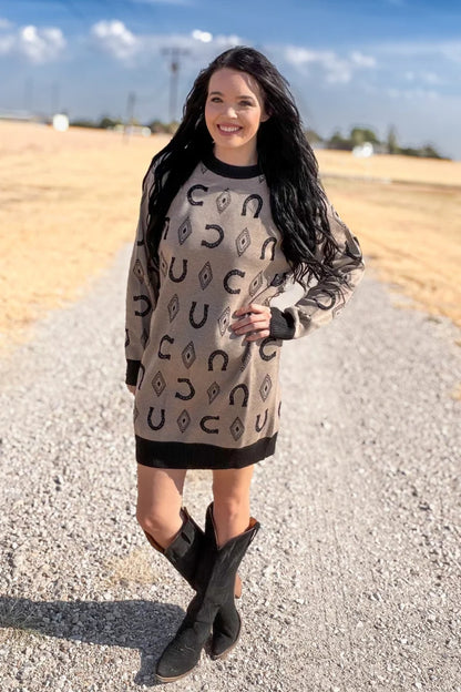 WILD LUCK SWEATER DRESS
