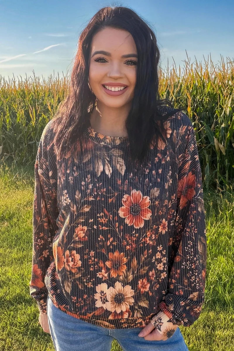 AMBER BLOSSOM SWEATER TOP