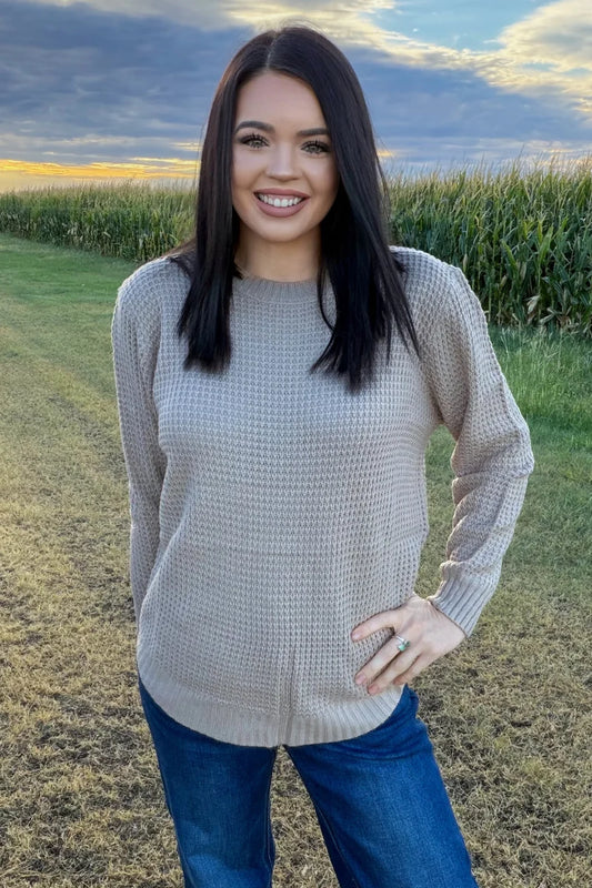 STERLING STAPLE SWEATER - CAMEL