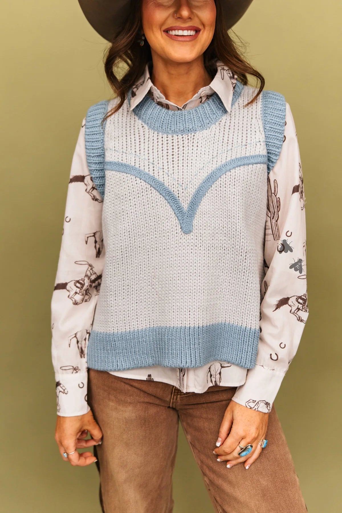 DAKOTA KNIT *DENIM VEST