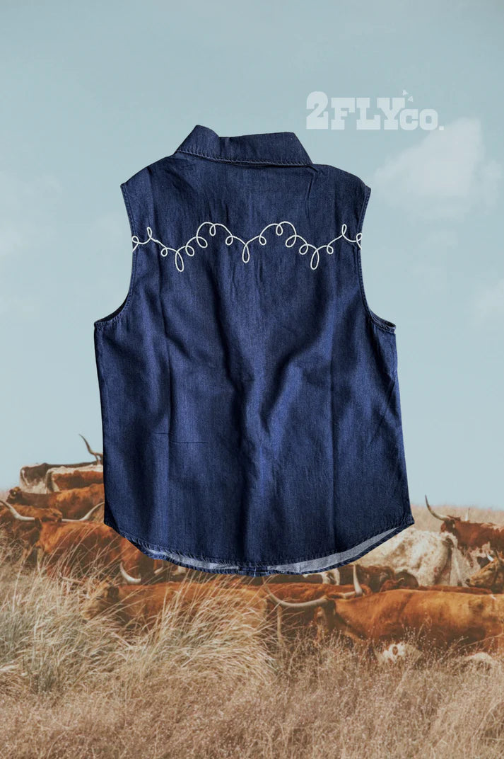 DALLAS DAYS *DARKWASH TANK TOP