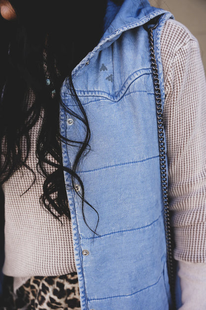 QUINCY QUILTED DENIM VEST