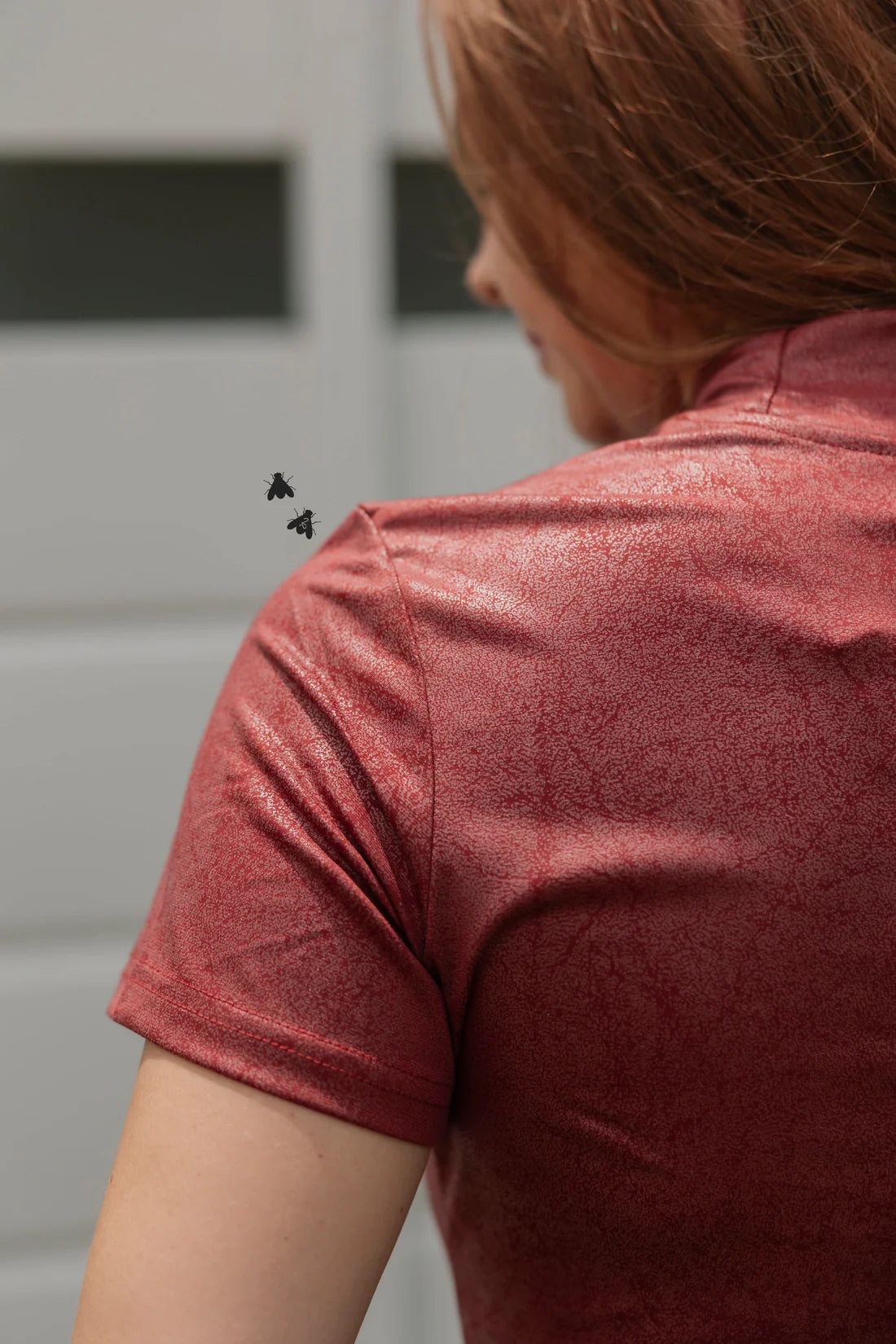 LEATHER FEELZ *BURGUNDY MOCK TEE