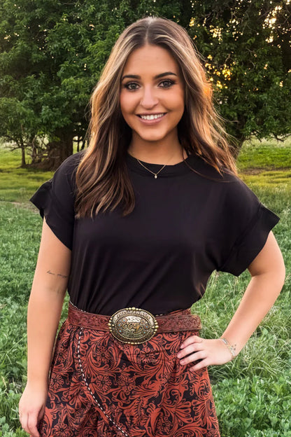 STERLING STAPLE TOP - BLACK
