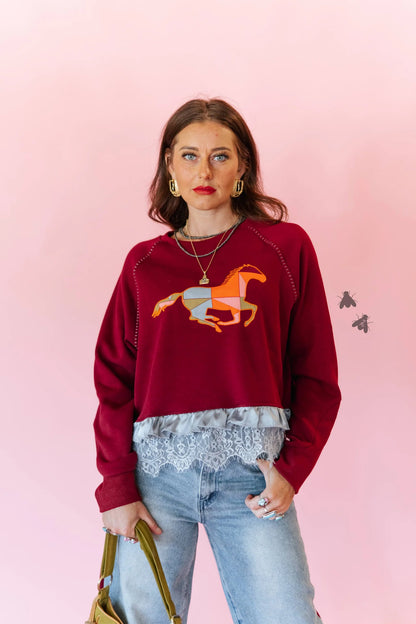 QUILTED GALLOP PULLOVER
