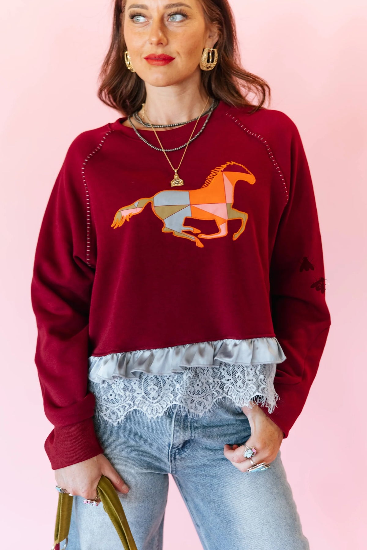 QUILTED GALLOP PULLOVER
