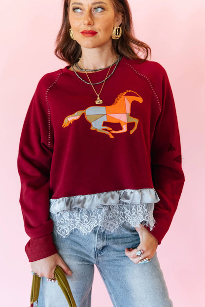 QUILTED GALLOP PULLOVER