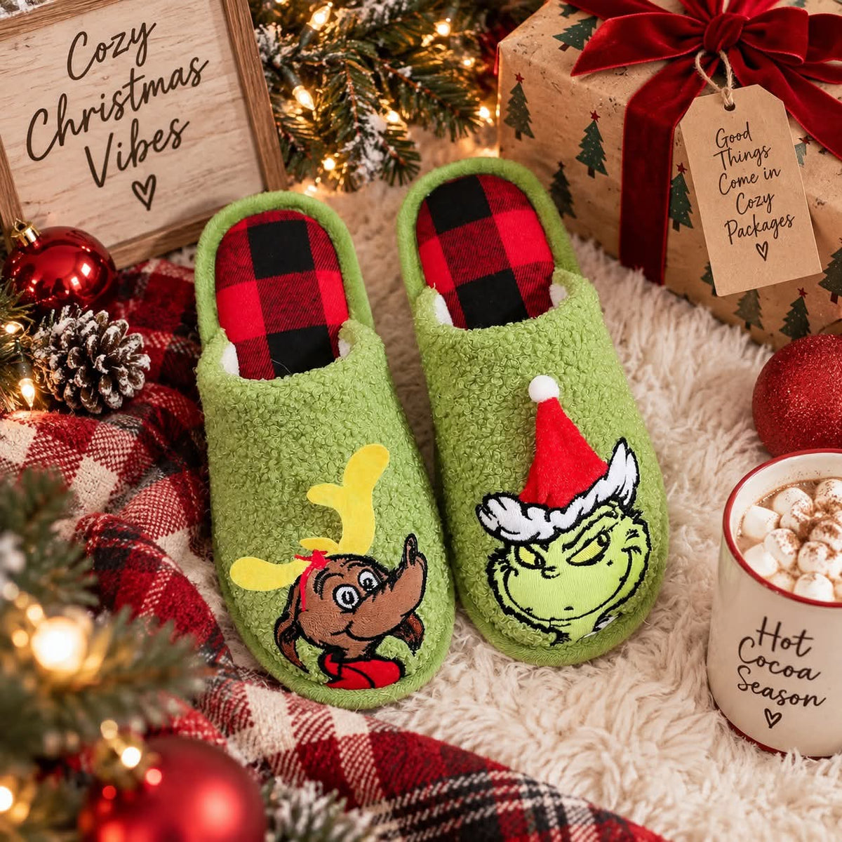The Mean One Holiday Slippers