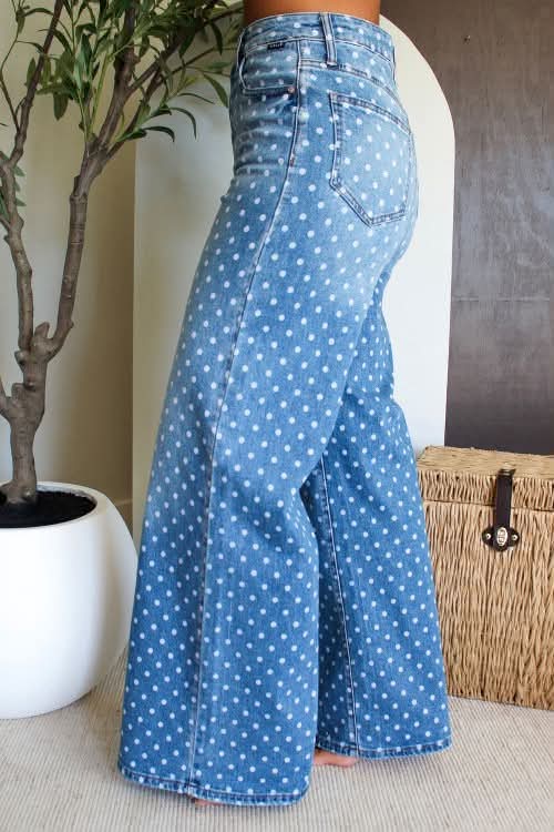 POLKADOT WIDE LEG DENIM