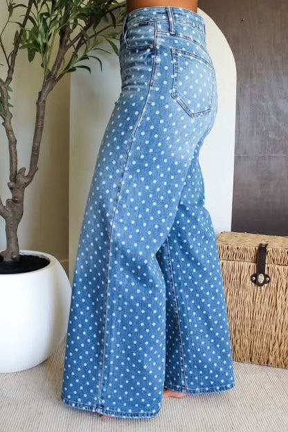 POLKADOT WIDE LEG DENIM