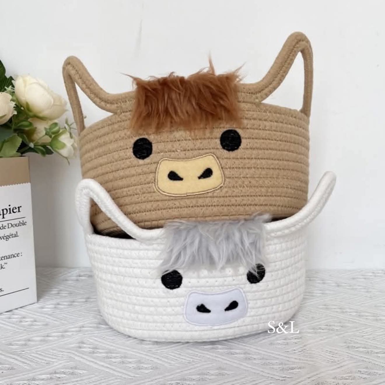 Highland Cow Baskets