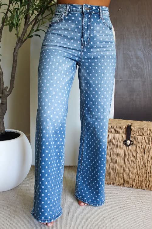 POLKADOT WIDE LEG DENIM