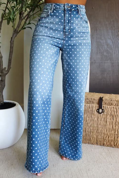 POLKADOT WIDE LEG DENIM
