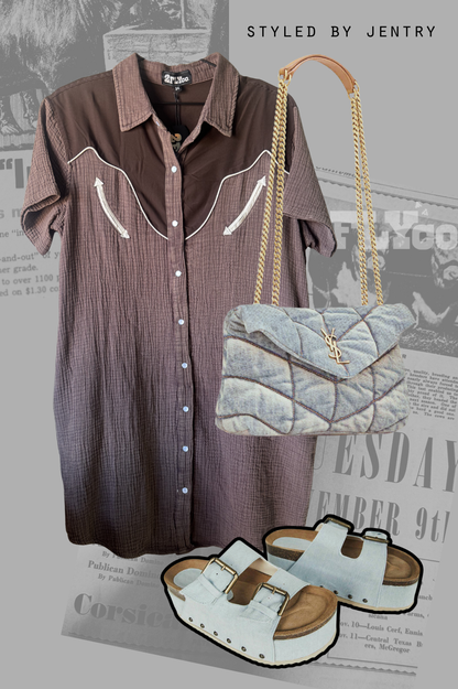 RANK RETRO *MOCHA DRESS