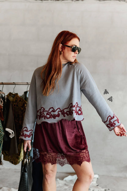 STAMPEDE STITCH *WINE TOP