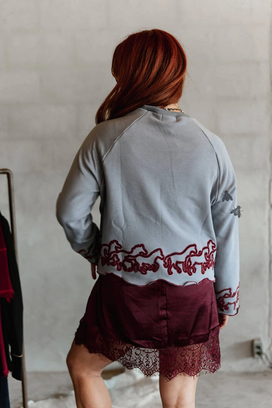 STAMPEDE STITCH *WINE TOP