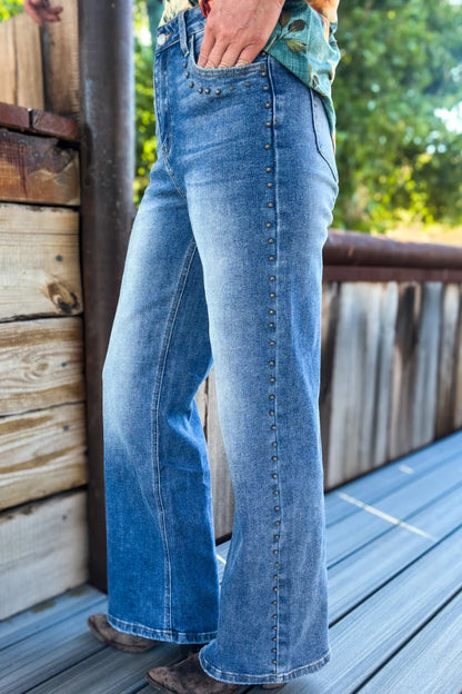STUDDED SK DENIM